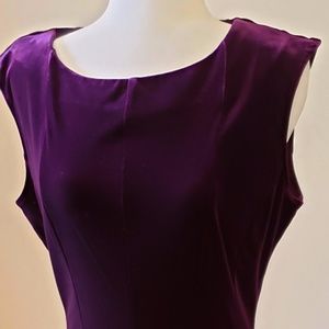Dressbarn Purple Stretch Velvet Fit & Flare dress.